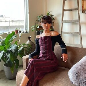 Marroon Forever 21 wide leg Jumpsuit